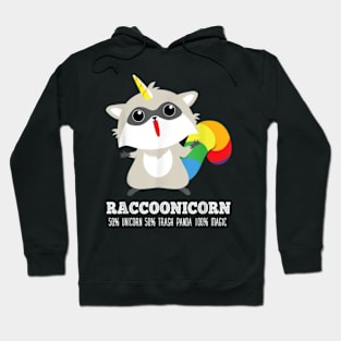 Racoonicorn Funny Trash Panda Raccoon With Unicorn Horn Hoodie